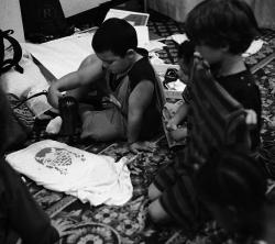 Kids Drying Shirts